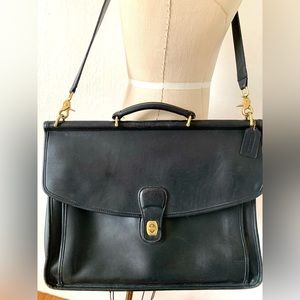 Vintage Coach Black Beekman Briefcase Bag - Glove tanned leather - Made in USA